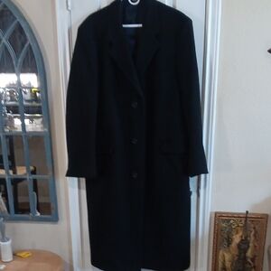 Brooks Brothers Black Cashmere Dress Coat Vtg Union Made In USA 40L